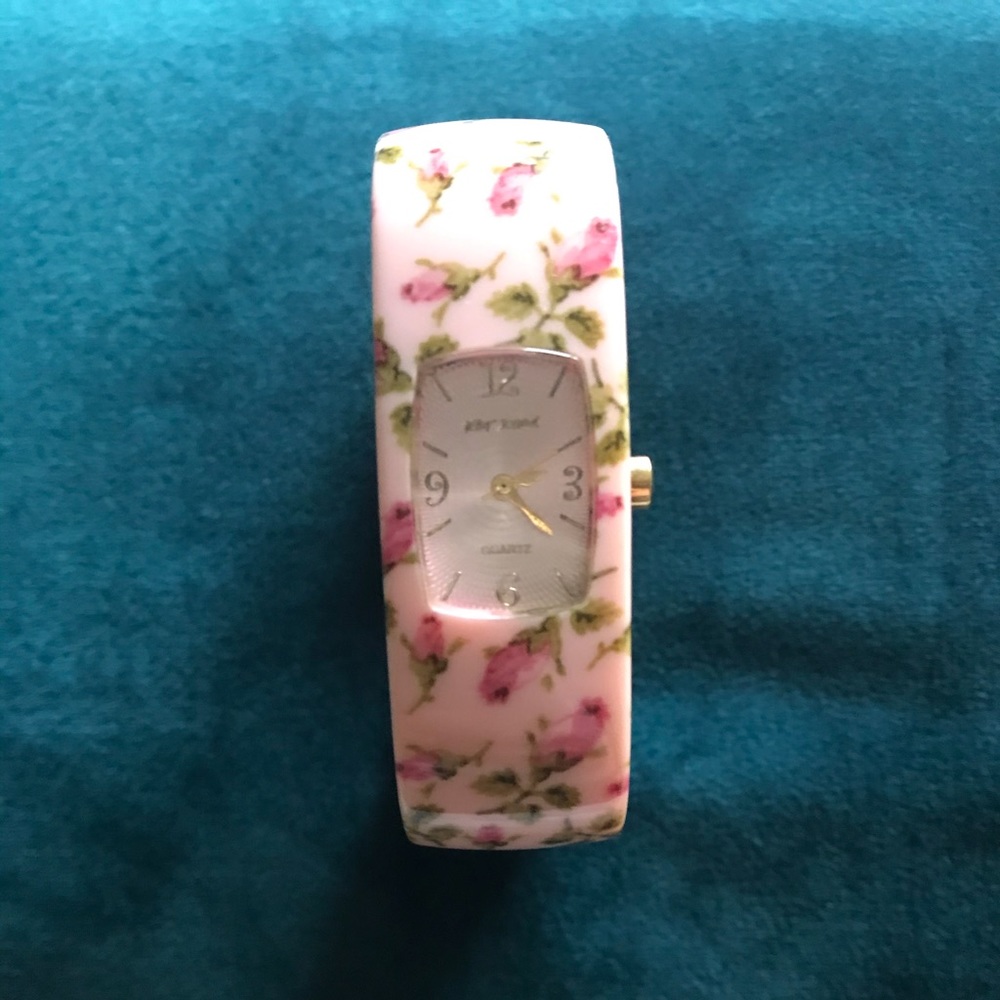 Betsey Johnson floral snap watch